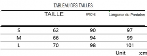 Guide des tailles pour Pantalon molleton arc-en-ciel